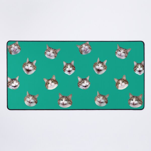 Item preview, Funny shocked cat face pattern teal designed and sold by BeebooDesign.