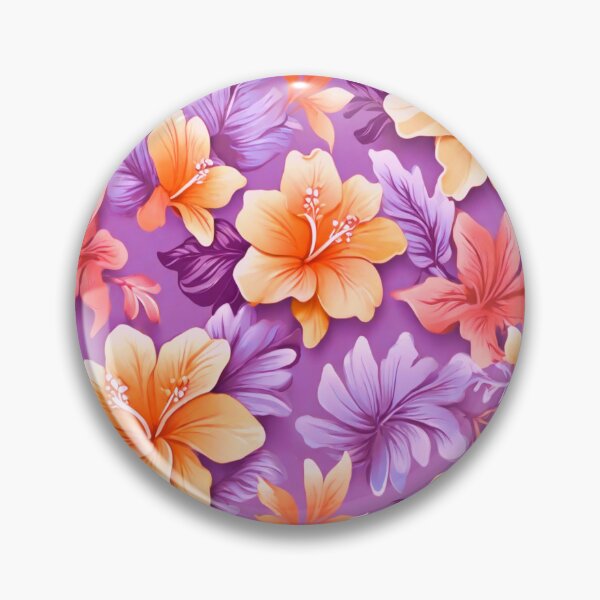 Item preview, Yellow hibiscus on Mauve  designed and sold by Flowersonstuff.