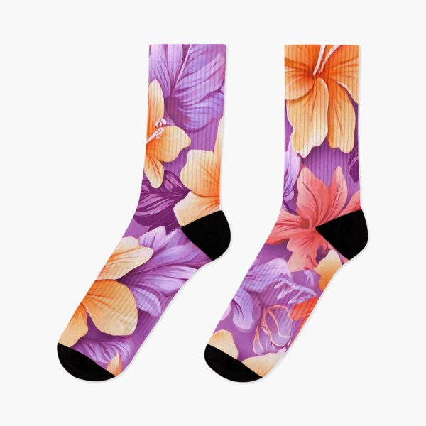 Item preview, Yellow hibiscus on Mauve  designed and sold by Flowersonstuff.
