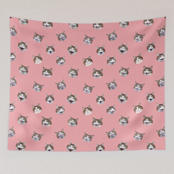 Item preview, Funny shocked cat face pattern pink designed and sold by BeebooDesign.