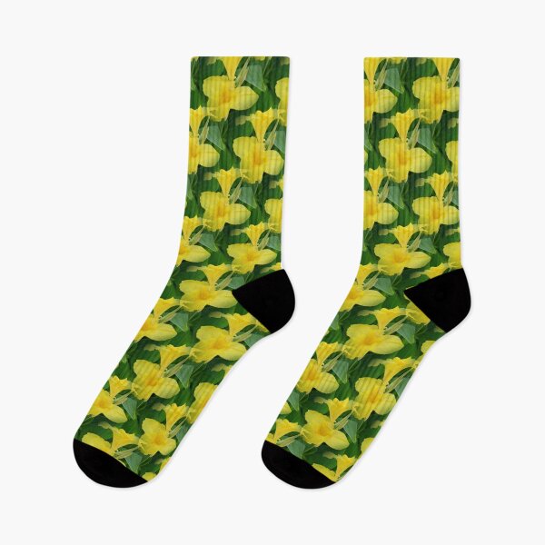 Item preview, Yellow Canna Lily And Green Leaves Seamless Pattern designed and sold by taiche.