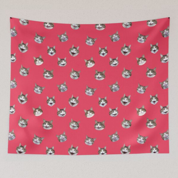 Item preview, Funny shocked cat face pattern red designed and sold by BeebooDesign.