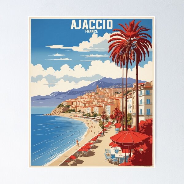 Item preview, Ajaccio France Vintage Travel Tourism  designed and sold by TravelersGems.