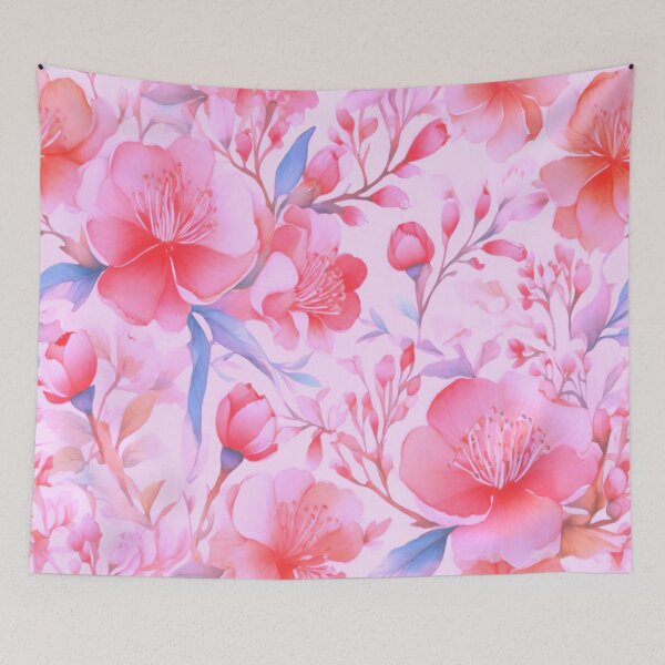 Item preview, Dainty petals on a pink background  designed and sold by Flowersonstuff.
