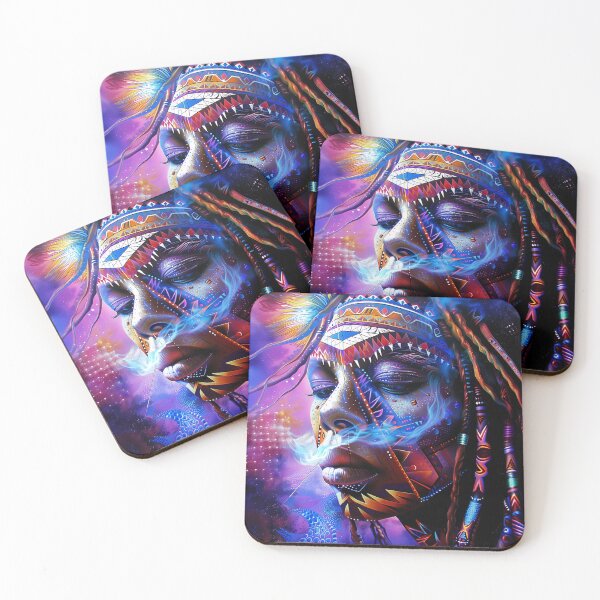 Item preview,  Psychedelic Native Warrior Woman Visionary Art designed and sold by Mystikos Art.