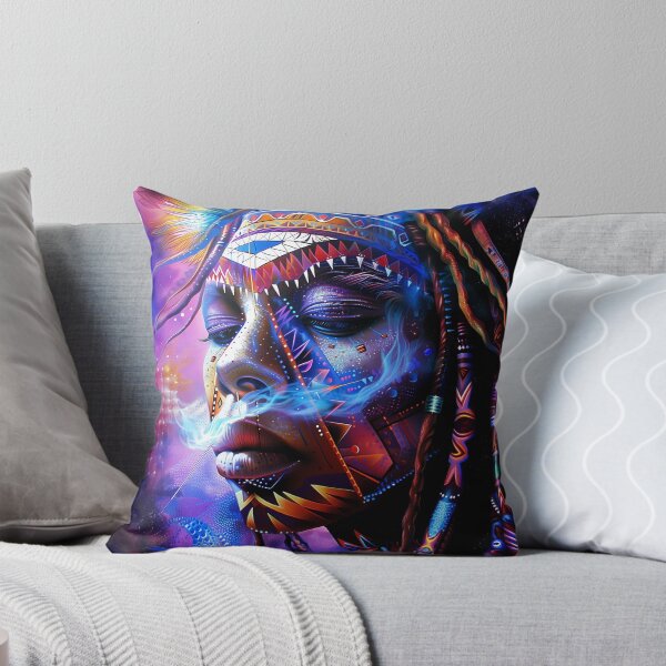 Item preview,  Psychedelic Native Warrior Woman Visionary Art designed and sold by Mystikos Art.