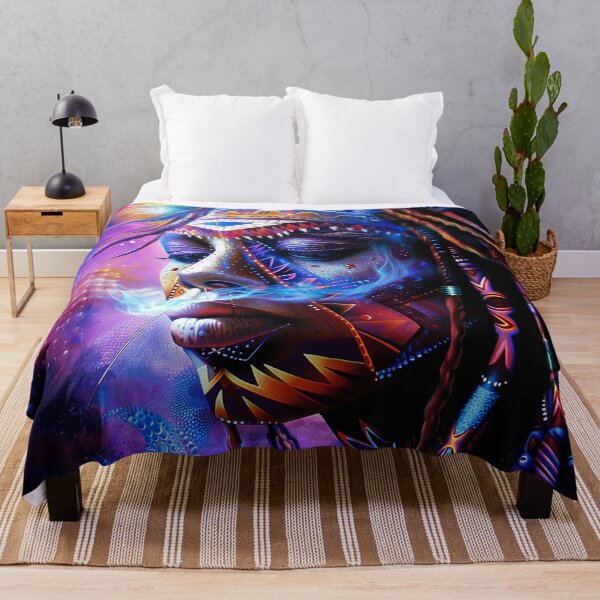 Item preview,  Psychedelic Native Warrior Woman Visionary Art designed and sold by Mystikos Art.