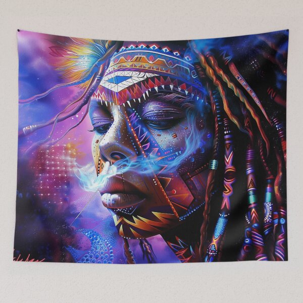 Item preview,  Psychedelic Native Warrior Woman Visionary Art designed and sold by Mystikos Art.