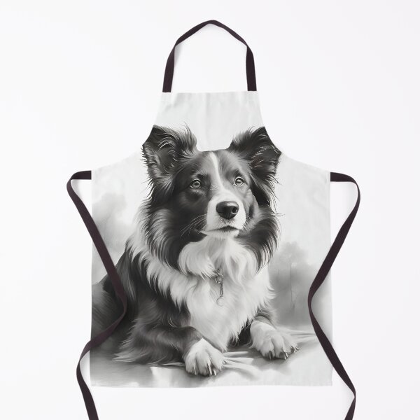 Item preview, Copy of Black and white australian shepherd pencil drawing designed and sold by Pencil-Art.