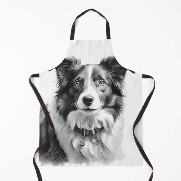 Item preview, Copy of Black and white australian shepherd pencil drawing designed and sold by Pencil-Art.