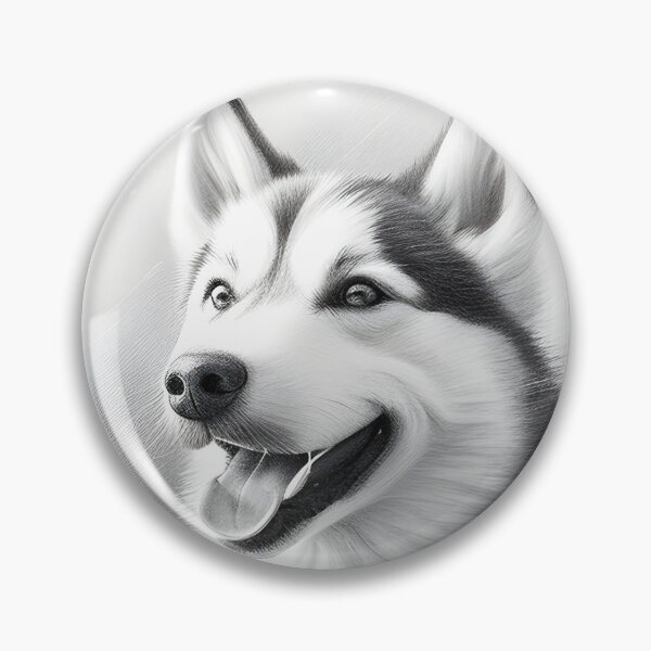 Item preview, Black and white husky pencil drawing designed and sold by Pencil-Art.