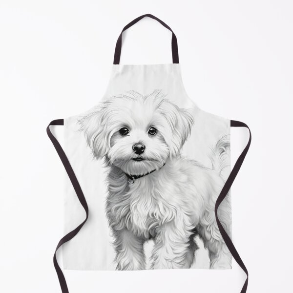 Item preview, Black and white Bichon pencil drawing designed and sold by Pencil-Art.
