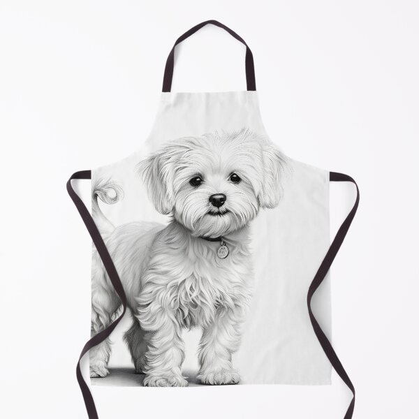 Item preview, Black and white Bichon pencil drawing designed and sold by Pencil-Art.