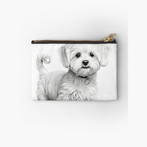 Item preview, Black and white Bichon pencil drawing designed and sold by Pencil-Art.