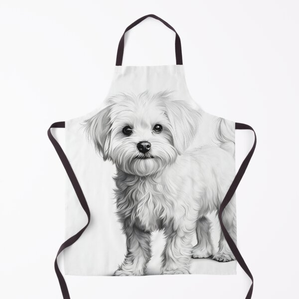 Item preview, Black and white Bichon pencil drawing designed and sold by Pencil-Art.