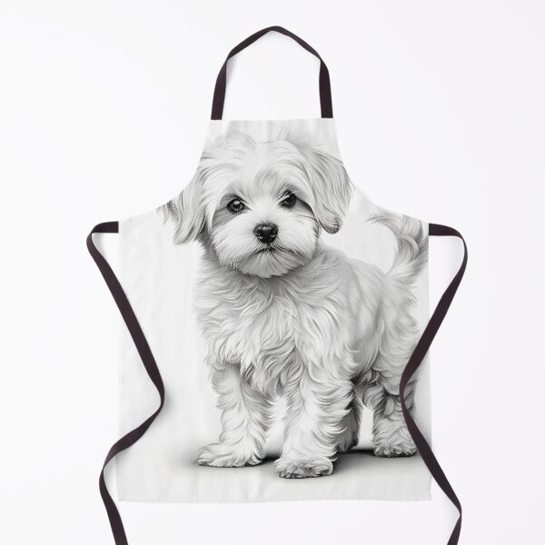 Item preview, Black and white Bichon pencil drawing designed and sold by Pencil-Art.