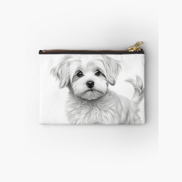 Item preview, Black and white Bichon pencil drawing designed and sold by Pencil-Art.