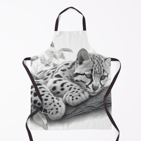 Item preview, Black and white ocelot pencil drawing designed and sold by Pencil-Art.