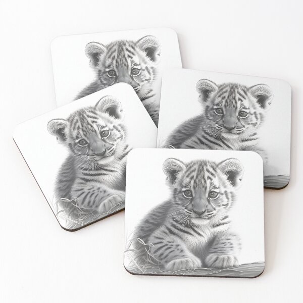 Item preview, Black and white tiger pencil drawing designed and sold by Pencil-Art.