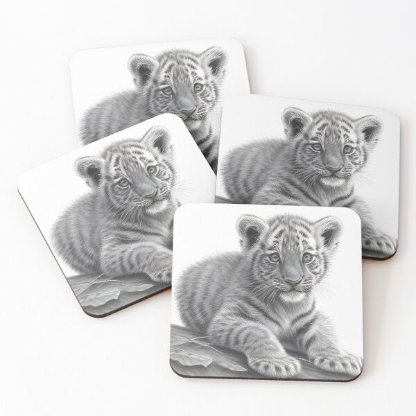 Item preview, Black and white tiger pencil drawing designed and sold by Pencil-Art.