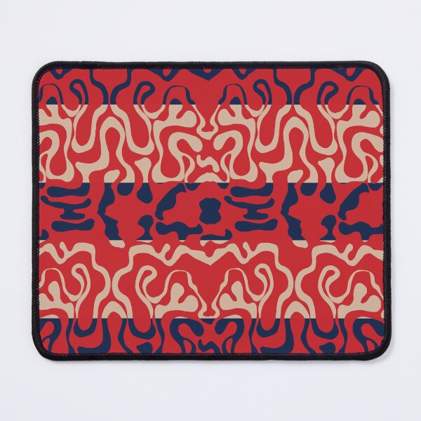 Item preview, Red on Blue and Tan Squiggle Stripes designed and sold by GreyMoonForest.