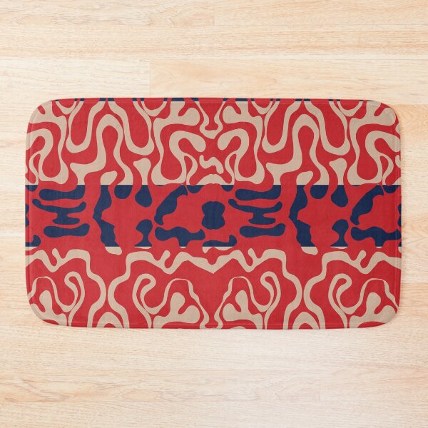 Item preview, Red on Blue and Tan Squiggle Stripes designed and sold by GreyMoonForest.
