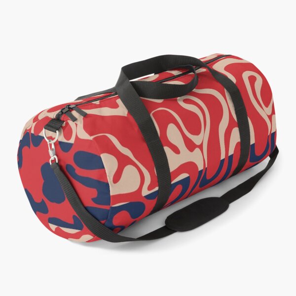 Item preview, Red on Blue and Tan Squiggle Stripes designed and sold by GreyMoonForest.