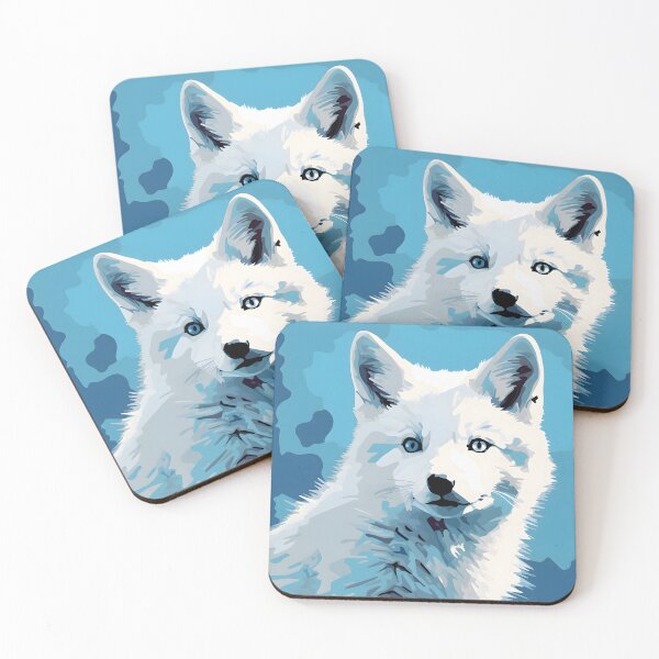 Item preview, Arctic fox portraits drawing. animal colorful. Animal throw pillow.  designed and sold by formform.