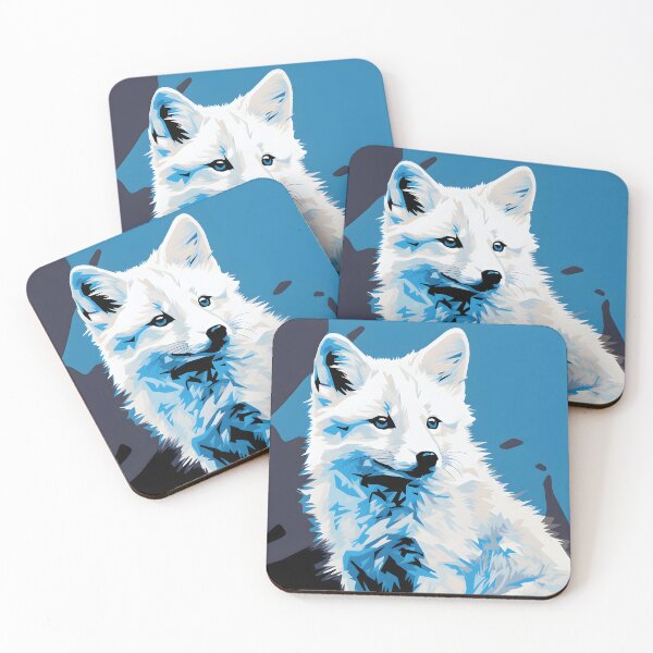 Item preview, Arctic fox portraits drawing. animal colorful. Animal throw pillow.  designed and sold by formform.