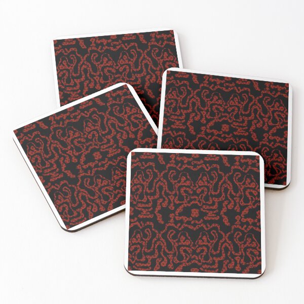 Item preview, Black on Red negative  pattern Squiggle  designed and sold by GreyMoonForest.