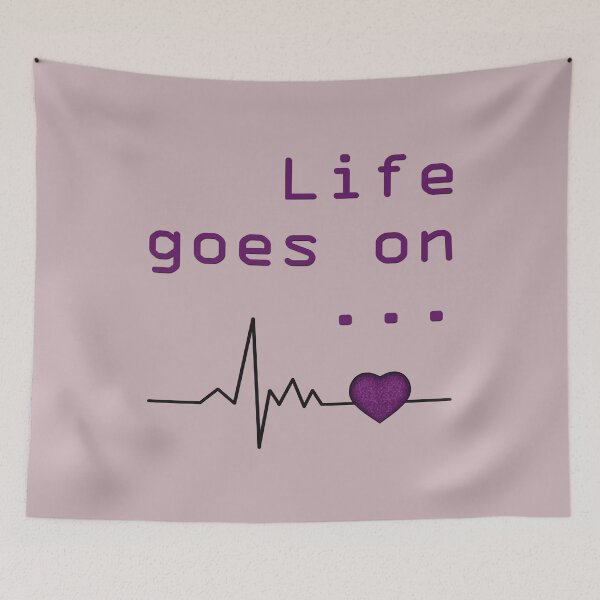 Item preview, Cardiogram of the heart with the inscription "Life goes on ..." designed and sold by Cherevan.