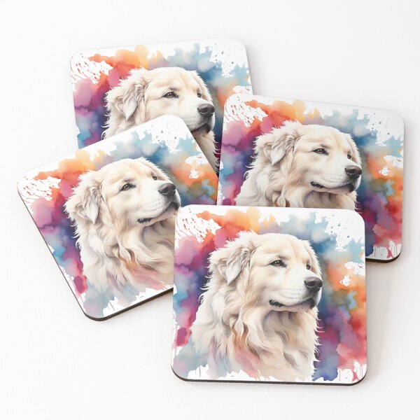 Item preview, a Pyrenean mountain dog as a watercolor designed and sold by Rose Design & Photos.