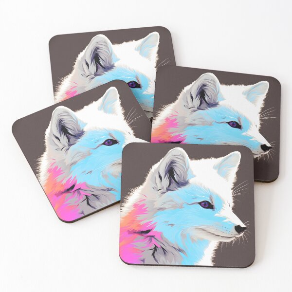 Item preview, Arctic fox portraits drawing. animal colorful. Animal throw pillow.  designed and sold by formform.