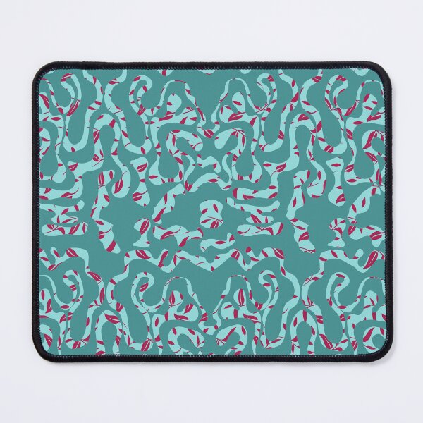 Item preview, Green on Maroon Green pattern Squiggle  designed and sold by GreyMoonForest.