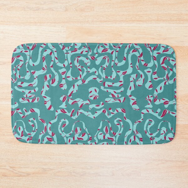 Item preview, Green on Maroon Green pattern Squiggle  designed and sold by GreyMoonForest.