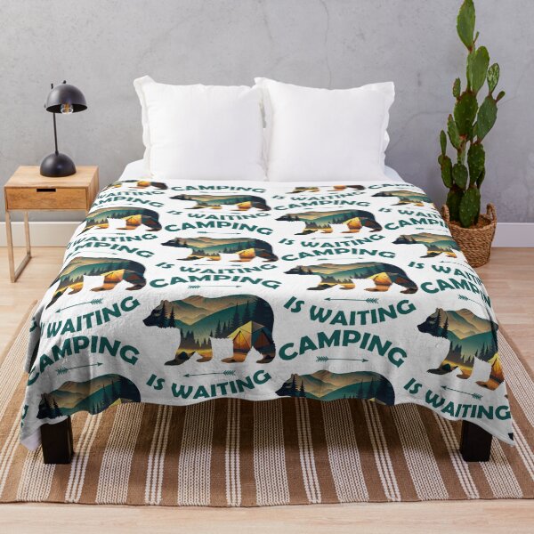 Item preview, Camping Is Waiting Funny Bear Camper Outdoor designed and sold by Jungle Hub.