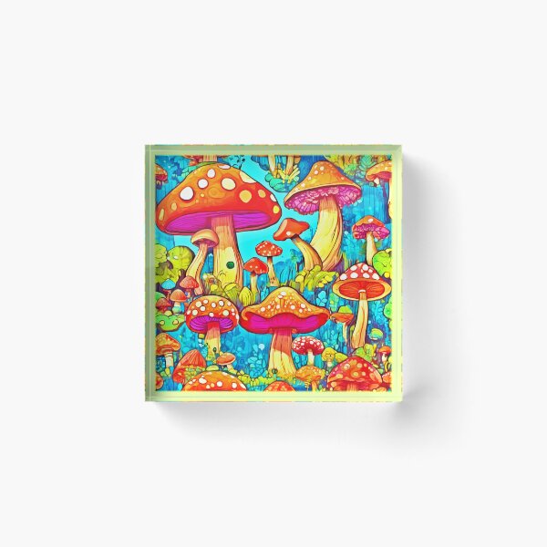 Item preview, Vibrant Mushroom Illustration Art designed and sold by Health And Fitness Posts e-Store.