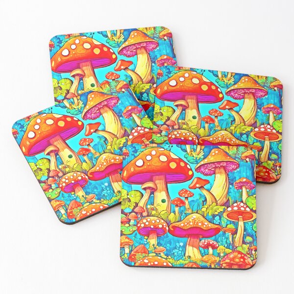 Item preview, Vibrant Mushroom Illustration Art designed and sold by Health And Fitness Posts e-Store.