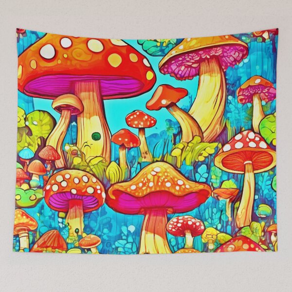 Item preview, Vibrant Mushroom Illustration Art designed and sold by Health And Fitness Posts e-Store.