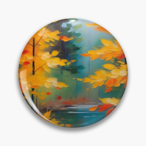 Item preview, Autumn, forest, leaves, color, impressionist paint designed and sold by lonelymoony.