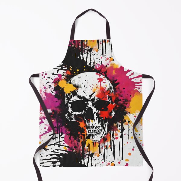 Item preview, Pink and Black Street Art Skull with a touch a yellow designed and sold by Artsy-Appeal.