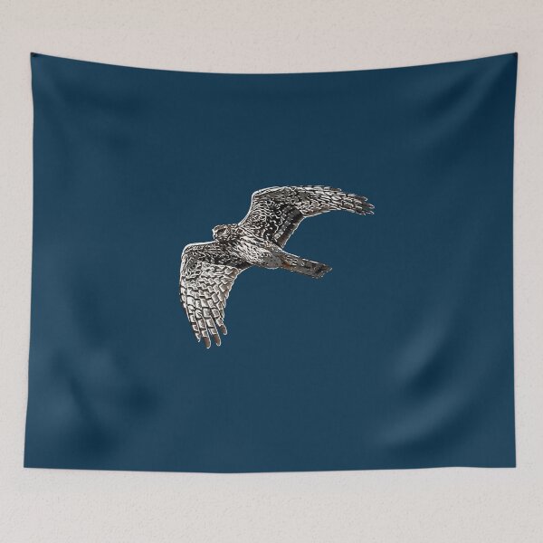 Item preview, Northern Harrier Marsh Hawk Flying White Alternate Design  designed and sold by designsasstultd.