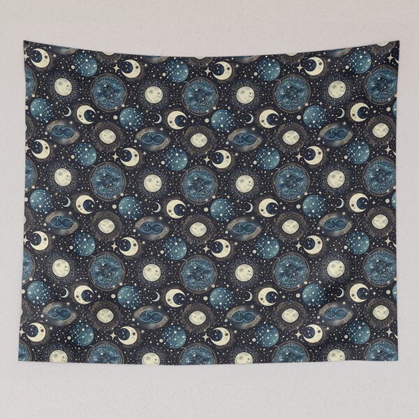 Item preview, Whispering Cosmos Intertwined Moons and Constellations' Silent Song designed and sold by ArtComixHaven.