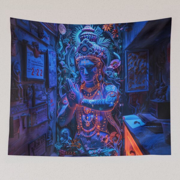 Item preview, Blacklight Lord Shiva Psychedelic Visionary Art designed and sold by Mystikos Art.