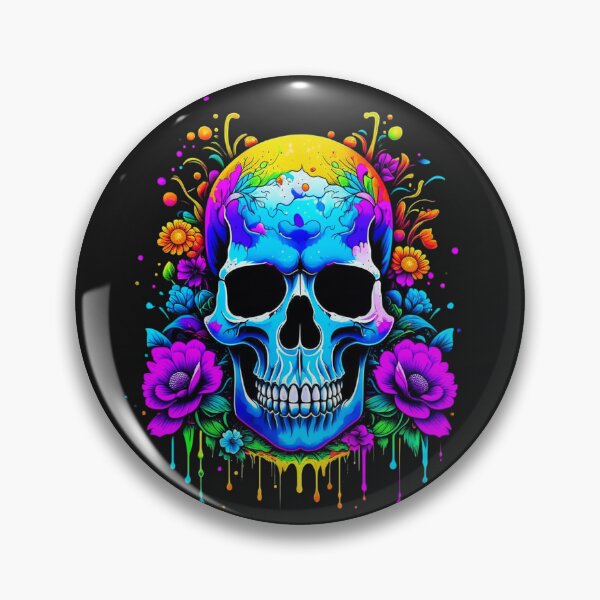Artikelvorschau, Bunter Totenkopf mit Blumen Schöner Tod entworfen und verkauft von Mellow Vibes.
