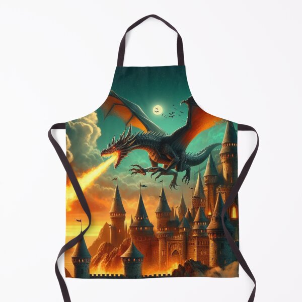 Item preview, Dragon above the castle. designed and sold by MyHappyArtShop.