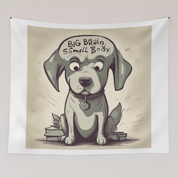 Item preview, a dog with a giant head   designed and sold by ASSNZA.