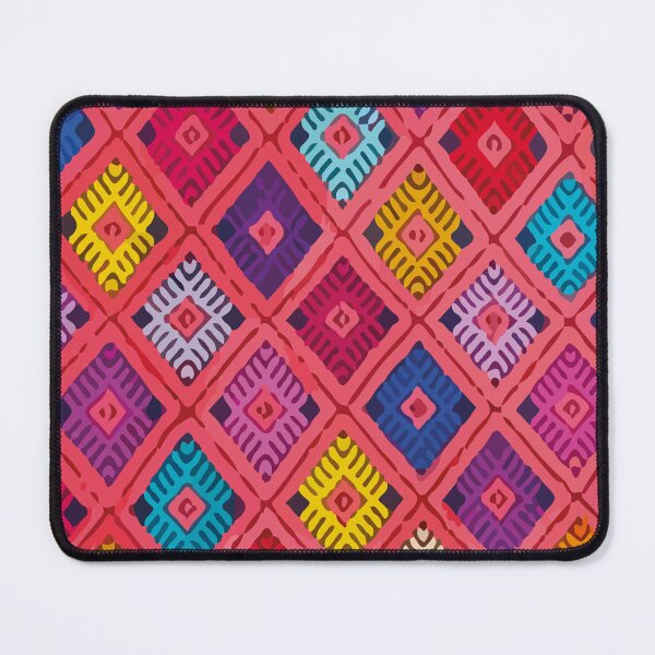 Item preview, Maximalist decor geometric embroidery multicolor patchwork vibrant folk art designed and sold by T-Mex.