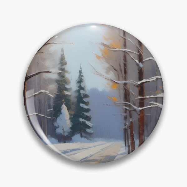 Item preview, Winter, snow, trees, road, impressionist paint designed and sold by lonelymoony.