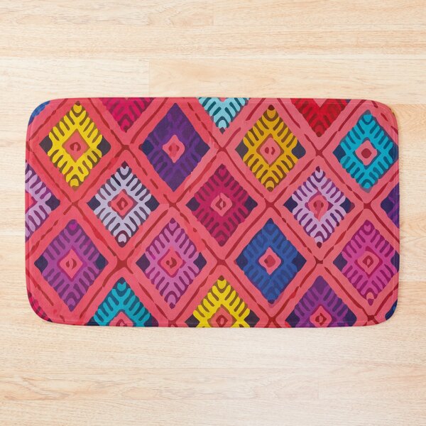 Item preview, Maximalist decor geometric embroidery multicolor patchwork vibrant folk art designed and sold by T-Mex.